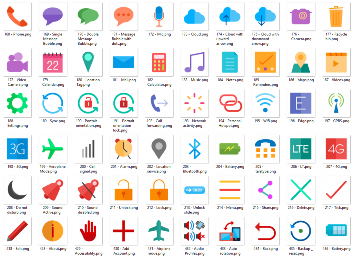 Flat Icon 12 – Mobile Apps 1of2