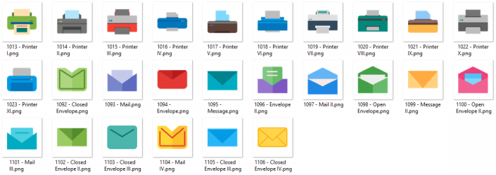 Flat Icon 43 – Email & Printers