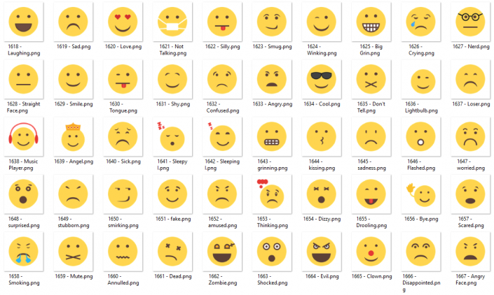 Flat Icon 57 – Emoticons