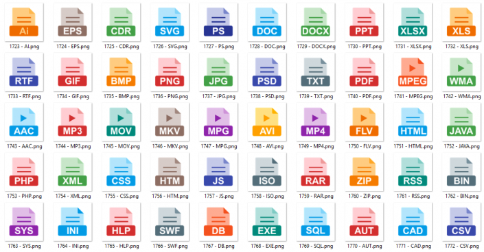 Flat Icon 59 – File Formats