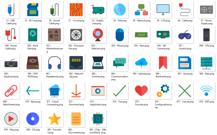 Flat Icon 7 – Computer & Hardware