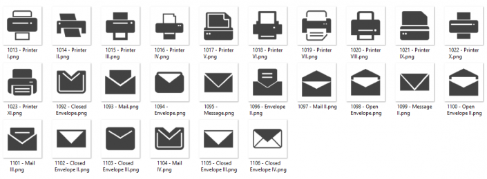 Glyph Icon 43 – Email & Printers