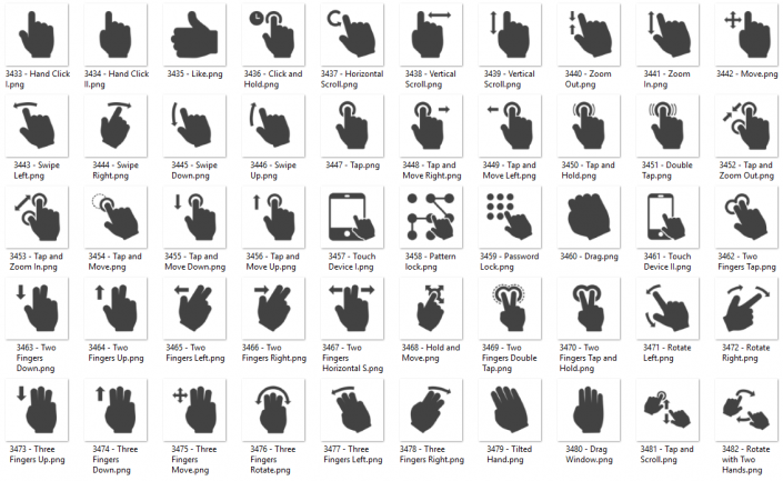 Glyph Icon 90 – Touch Gestures
