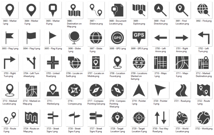 Glyph Icon 95 – Maps & Navigation